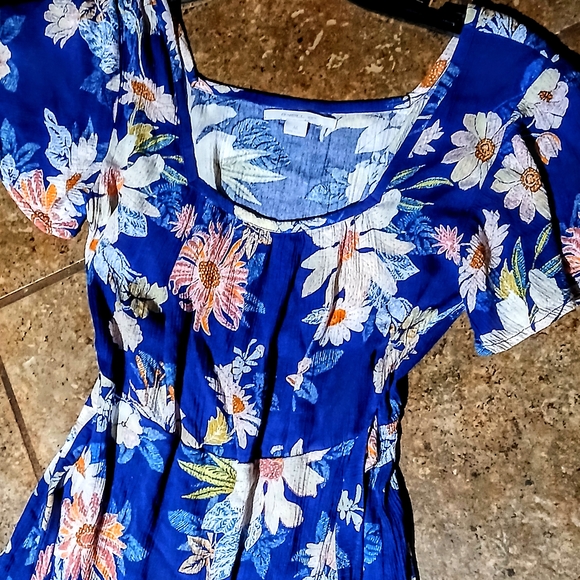 Oneill Medium Blue Floral High Low Summer Dress - Picture 2 of 3